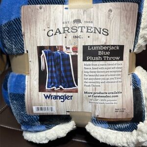 💜🩷Wrangler Lumberjack Blue Plush Throw